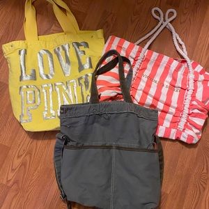 Lot of 3 Bags PINK Victorias Secret Thirty-One
